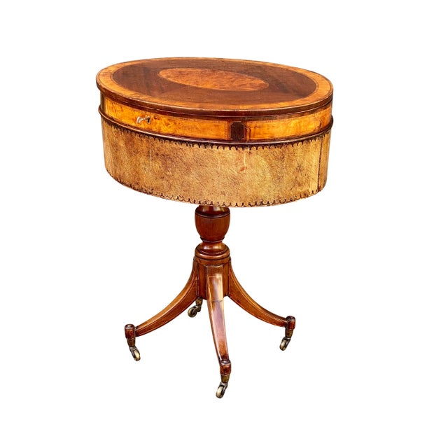 English Antique Regency Mahogany & Satinwood Sewing Stand For Sale - Image 3 of 13
