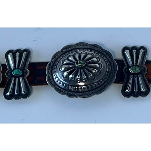 1930s 1930s Antique Silver and Turquoise 11 Concho Belt For Sale - Image 5 of 5