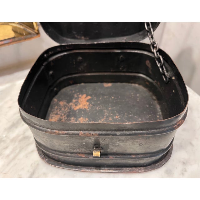 Antique Metal Box With Brass Accents For Sale In Saint Louis - Image 6 of 14