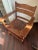 Truly one of a kind early 1900’s antique Stickley prototype chair marked “patent pending”. Quarter sawn oak ladder back...