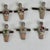 Pink Antique Set of 10 Salvaged Foosball Metal Soccer Players From Portugal, Sports Memorabilia For Sale - Image 8 of 8
