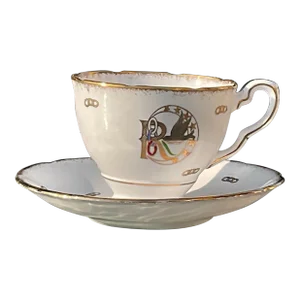 1990s Royal Staffordshire Teacup and Saucer in Rebekah Pattern