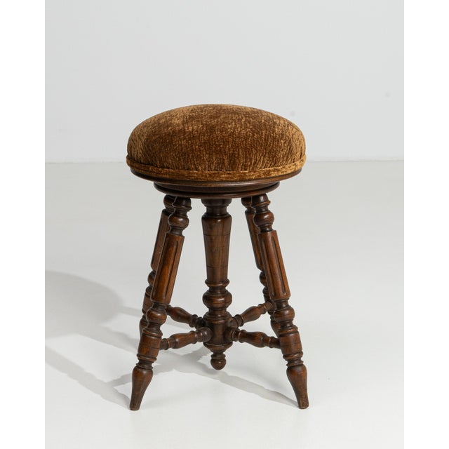Brown 19th Century Napoleon III Adjustable Piano Stool For Sale - Image 8 of 14