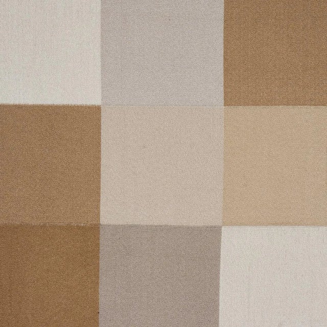 Transitional Sample - Schumacher X David Kaihoi Embroidered Tile Fabric in Light Neutral For Sale - Image 3 of 4