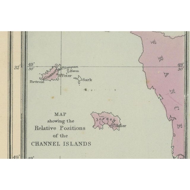 Channel Islands Map by George W. Bacon, London, United Kingdom, 1885 For Sale - Image 6 of 9