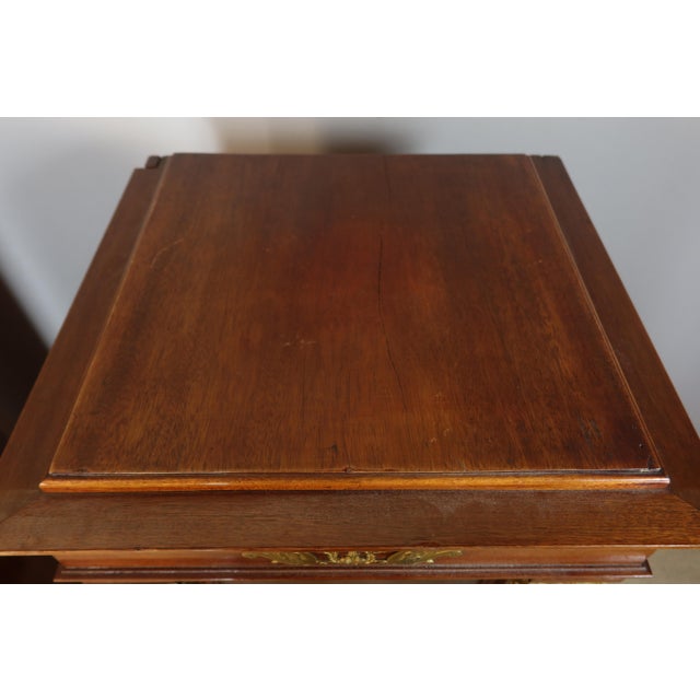 Maroon Large Antique Side Tables with Doors, 1800s, Set of 2 For Sale - Image 8 of 12