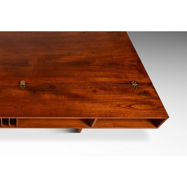 Brown Danish Mid-Century Modern Flip-Top Executive Desk in Teak by Peter Løvig Nielsen, Denmark, C. 1960s For Sale - Image 8 of 18