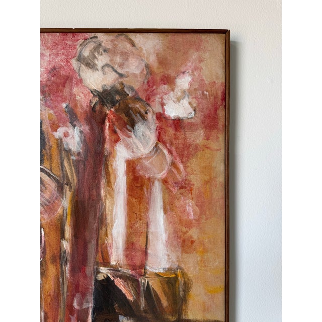 1970s Mid-Century Modern Expressionist Abstract Oil on Canvas Painting, Signed “Pz”/ Sold For Sale In Miami - Image 6 of 11