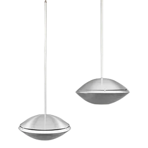 Aluminum Saucer Lamps Space Age Mid Century Modern - A Pair