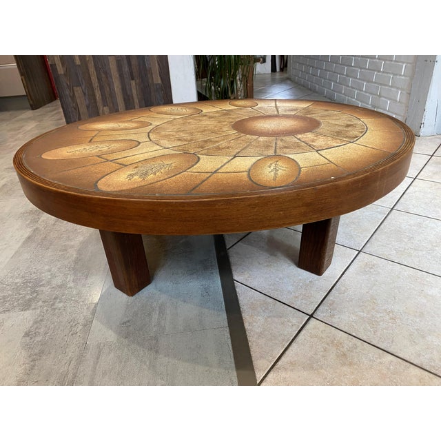 Round Oval Ceramic Coffee Table by Barrois Vallauris, 1960s For Sale - Image 4 of 18
