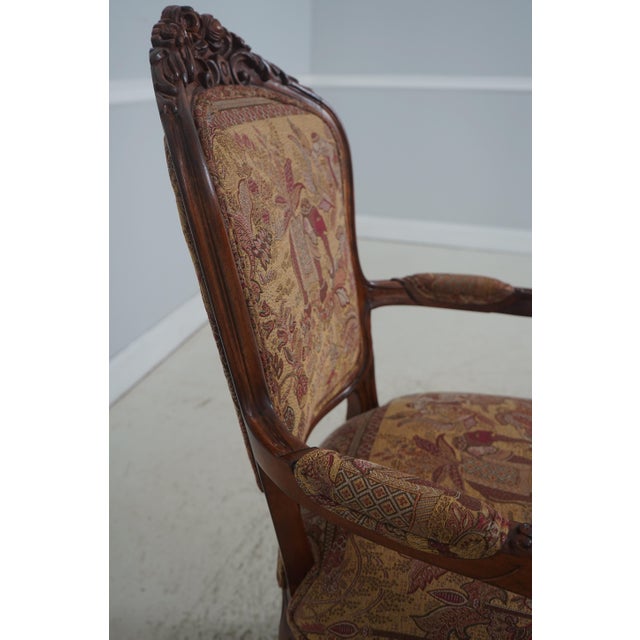 Set of 8 French Style Carved Upholstered Dining Room Chairs For Sale In Philadelphia - Image 6 of 18