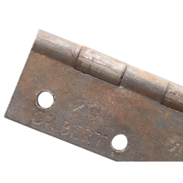 Pair of Vintage 2.375 X 3.5 In. Cast Iron Cabinet Hinges For Sale - Image 4 of 5