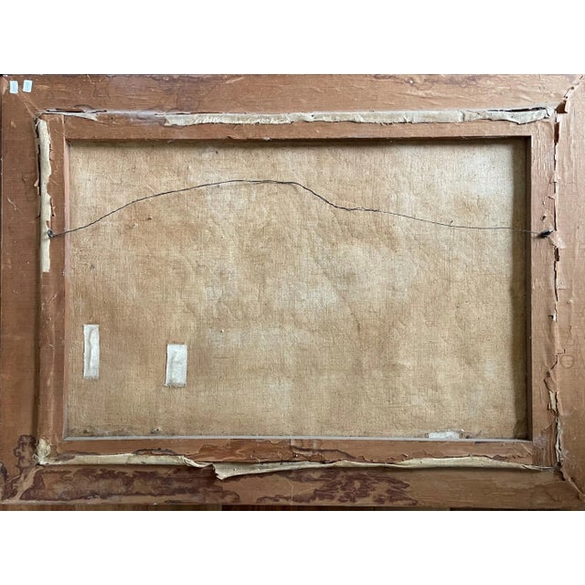 European Lake Landscape, Vintage Oil Painting For Sale - Image 9 of 10