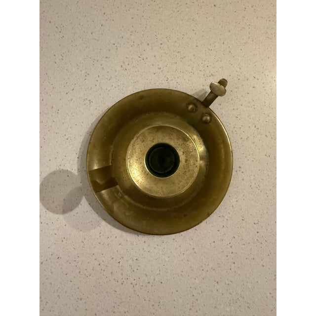 Mid 19th Century Antique Brass Push-Up Chamberstick Candle Holder For Sale - Image 5 of 6