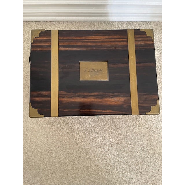 Rare 19th Century Coromandel Writing Slope For Sale - Image 4 of 8