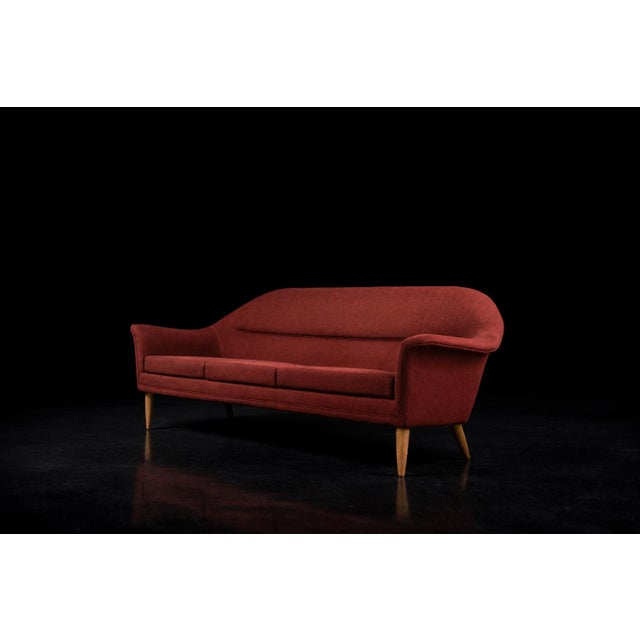 Mid-Century Modern Mid-Century Modern Scandinavian Red 3-Seater Sofa from Bröderna Anderssons, 1950s For Sale - Image 3 of 18