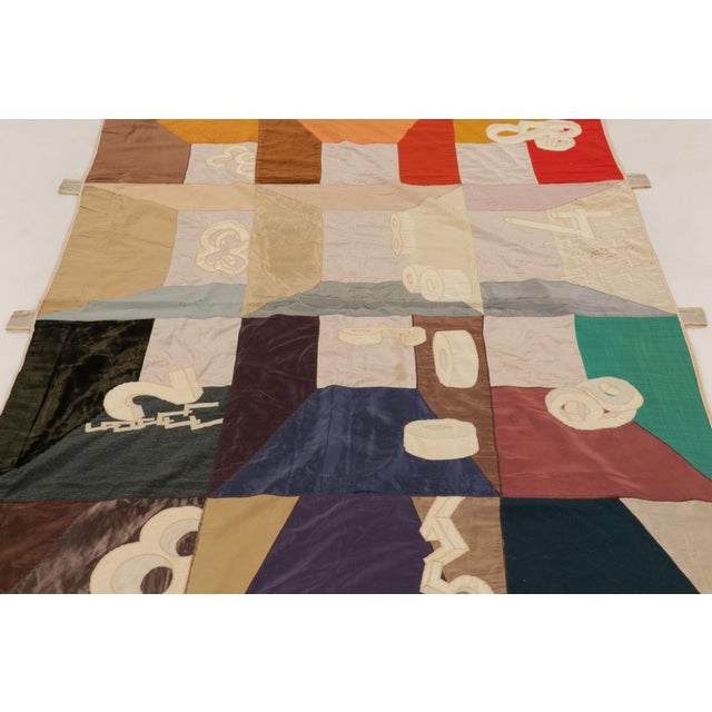 Handwoven in natural silk and cotton, this 7x4 contemporary Ghanaian tapestry is a sophisticated masterpiece in Rug &...