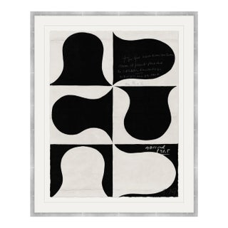 Black and White Abstract Series I Art Print in Silver Frame by Paule Marrot For Sale