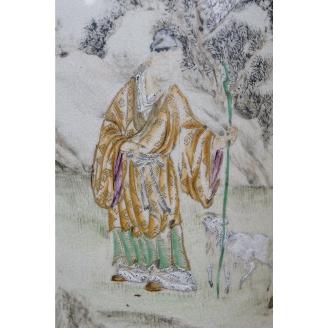 White Antique 19th Century Chinese Qianjiang Porcelain Mantel Vase Urn 12" For Sale - Image 8 of 16