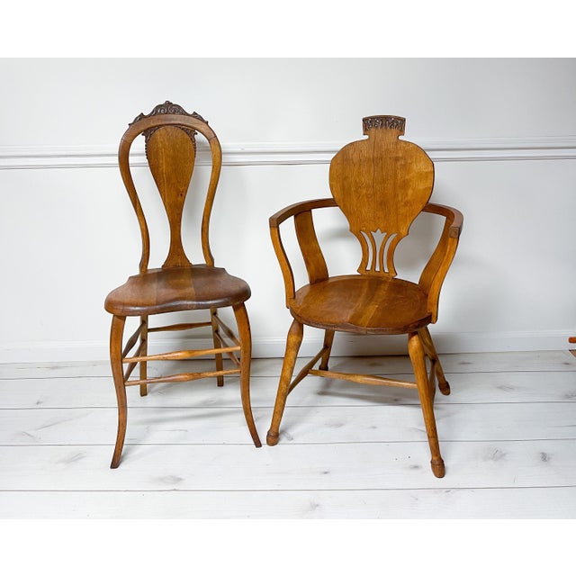 Late 19th Century Set of Two Antique Cherry Chairs For Sale - Image 10 of 10