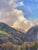 This pastel work captures the serene beauty of a mountain landscape, with soft hues blending seamlessly to depict rolling...