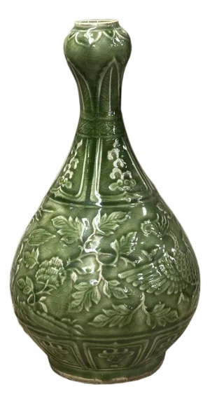 Orient Crackle Green Phoenix Kirin Fat Body Ceramic Vase