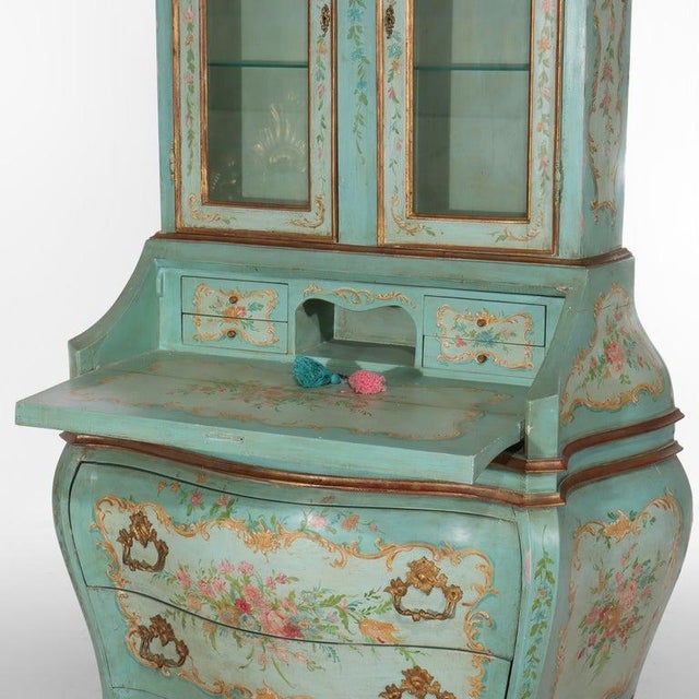Niccolini Venetian Rococo Hand Painted Bombay Secretary Desk Signed 20thC For Sale - Image 10 of 18