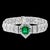 Modern 1930's Agl Certified 3.4 Ct Colombian Emerald & 8 Ct Diamond Platinum Bracelet For Sale - Image 3 of 8