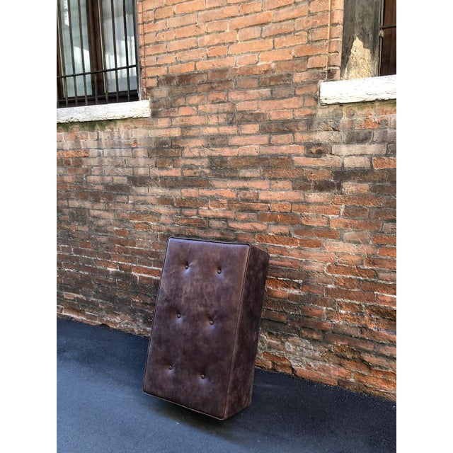 Brown Leather Pouf from Pescetta For Sale - Image 8 of 17