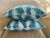English Pair of Oka Ocean Blue Fractal Leaf Pillow Covers With Duck Feather Inserts For Sale - Image 3 of 13