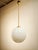 Metal Brass Ceiling Light with Shiny White Sphere For Sale - Image 7 of 11