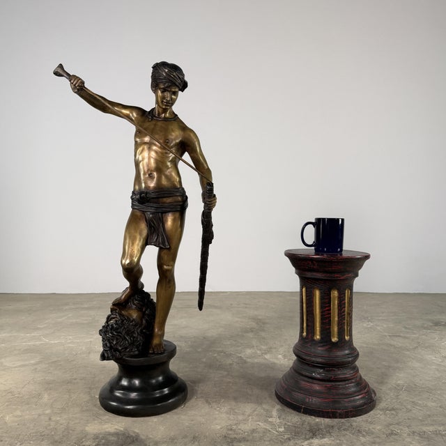 David and Goliath Bronze Sculpture, After Antonin Mercié - 38” Tall, Classical Figure For Sale - Image 16 of 16