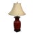 Oxblood Table Lamp With Bell Shade, Asian Influenced For Sale