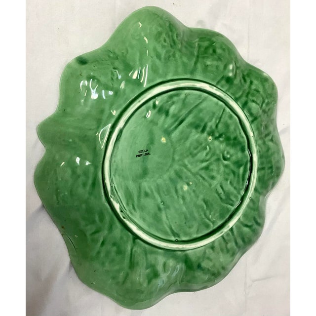 Mid 20th Century Vintage Secla Portugal Ceramic Cabbage Platter For Sale - Image 5 of 7