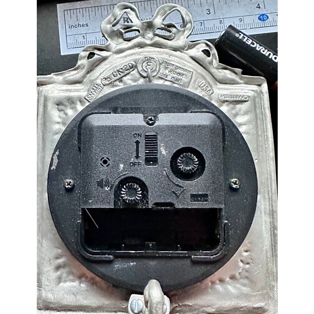 Silver Elias-1990 Pewter 925 Fine Sterling Silver Art Nouveau Ornate Alarm Clock For Sale - Image 8 of 9