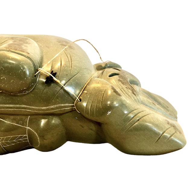 Late 20th Century Inuit Stone Carving Merging Man and Walrus For Sale - Image 5 of 14
