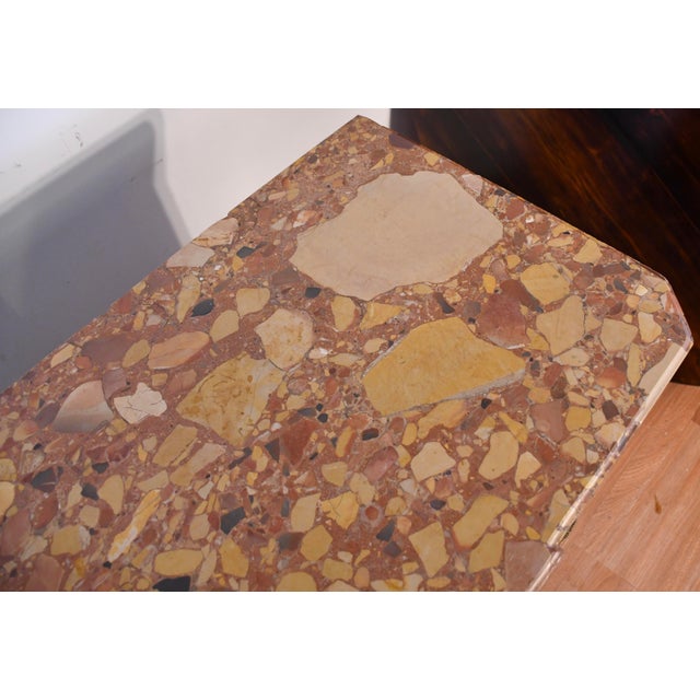 1890 Antique French Louis XV Marquetry Inlay Marble Top Dresser Chest of Drawers For Sale - Image 4 of 18