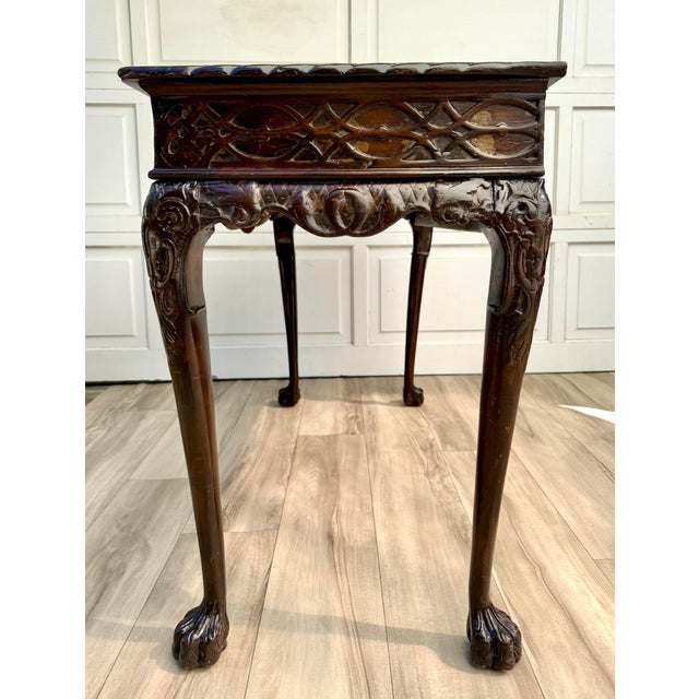 Early 20th Century George II Chippendale Revival Carved Console Table For Sale In Los Angeles - Image 6 of 17