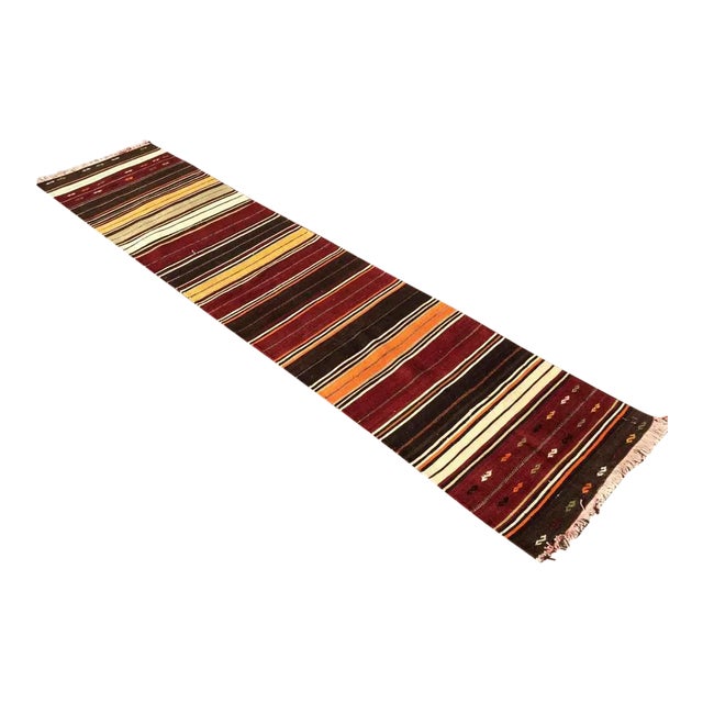Tribal Kilim Runner - 20.5" X 90" For Sale