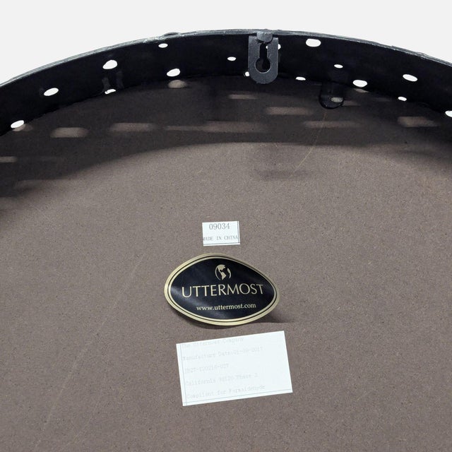2010s Uttermost Nova Round Metal Mirror For Sale - Image 5 of 5