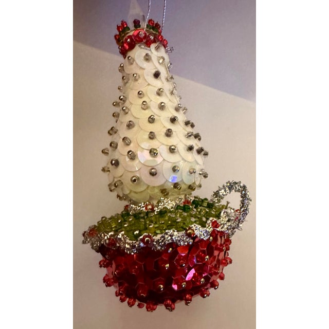 1960s Set of 13 Vintage MCM Iconic Hand Made Sequin Push Pin Ornaments For Sale - Image 5 of 12