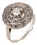 Early 20th Century French Belle Epoque Diamond 18k White Gold Target Ring, Size 4.25 For Sale