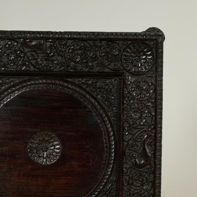 Late 19th Century Antique Anglo Indian Carved Rosewood Table For Sale - Image 5 of 14
