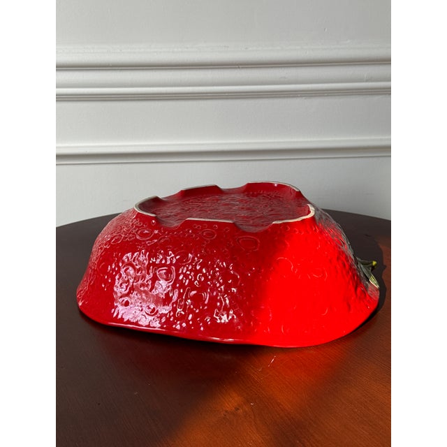 Vintage Italian Ceramic Strawberry Serving Bowl For Sale - Image 14 of 15
