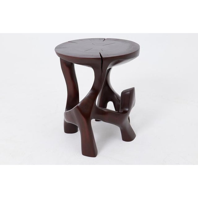 Gold Wooden Sculptural Side Table by Logniture For Sale - Image 8 of 14