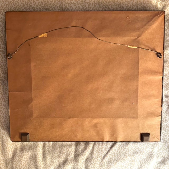 Vintage pastoral landscape oil painting on wood depicting a rural countryside scene with a winding stream, grazing cow,...