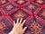 2000 - 2009 Hand-Knotted Crimson Red and Navy Blue Allover Geometric Wool Area Rug, 6'9" X 4'10" For Sale - Image 5 of 11
