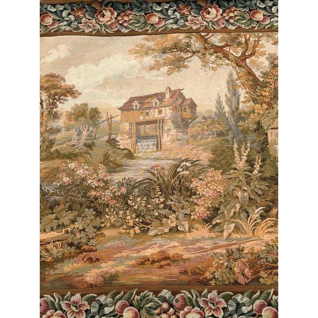 Vintage Aubusson Style Jacquard Tapestry, 1980s For Sale - Image 3 of 18