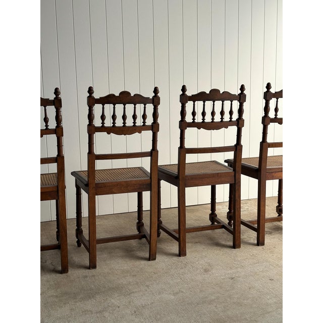 Set of Four Antique Dining Chairs With Carved Crest For Sale - Image 11 of 18