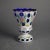 Boho Chic Bohemian Hand Painted & Gilt Cobalt Cut to Clear Glass Footed Vase, Early 20th Century For Sale - Image 3 of 10